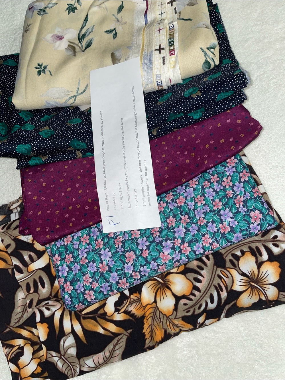 4-5 LB MIXED Poly & Rayon Blends FABRIC BUNDLE • USABLE PIECES CRAFTS/SEWING F1